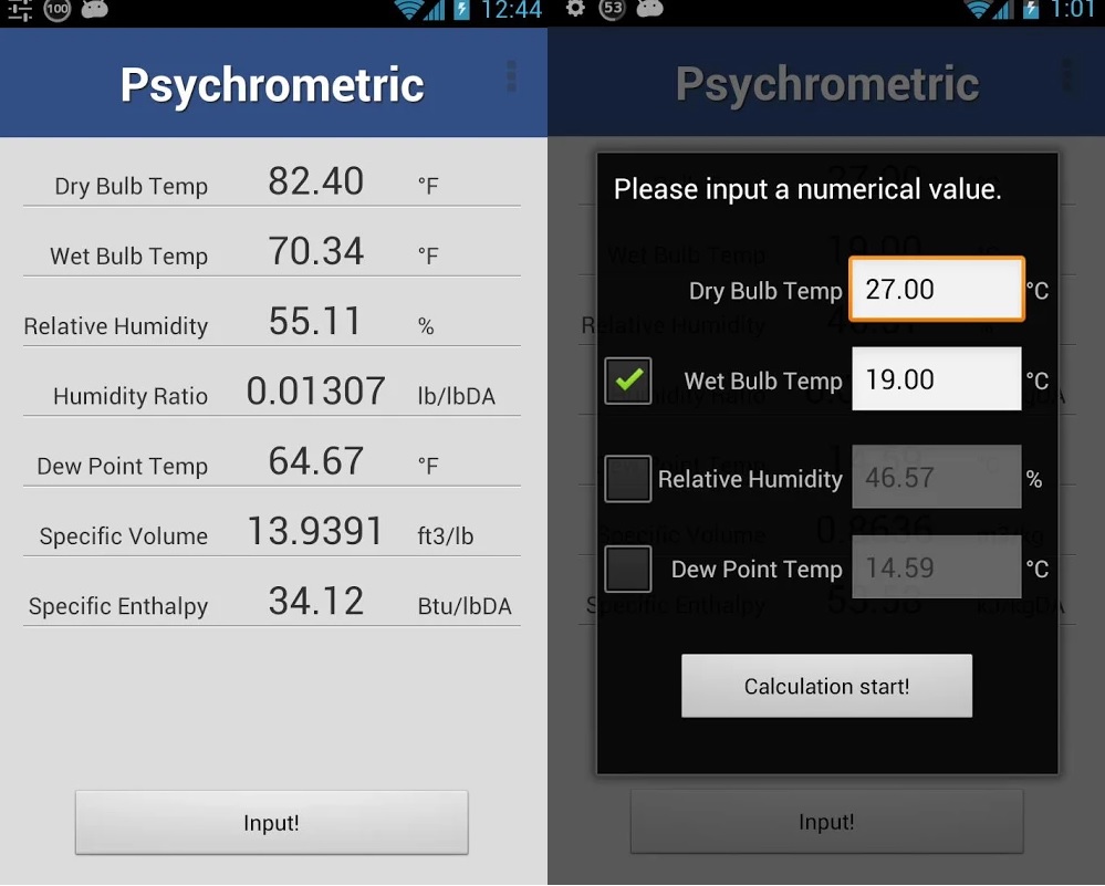 Humidity Calculation App